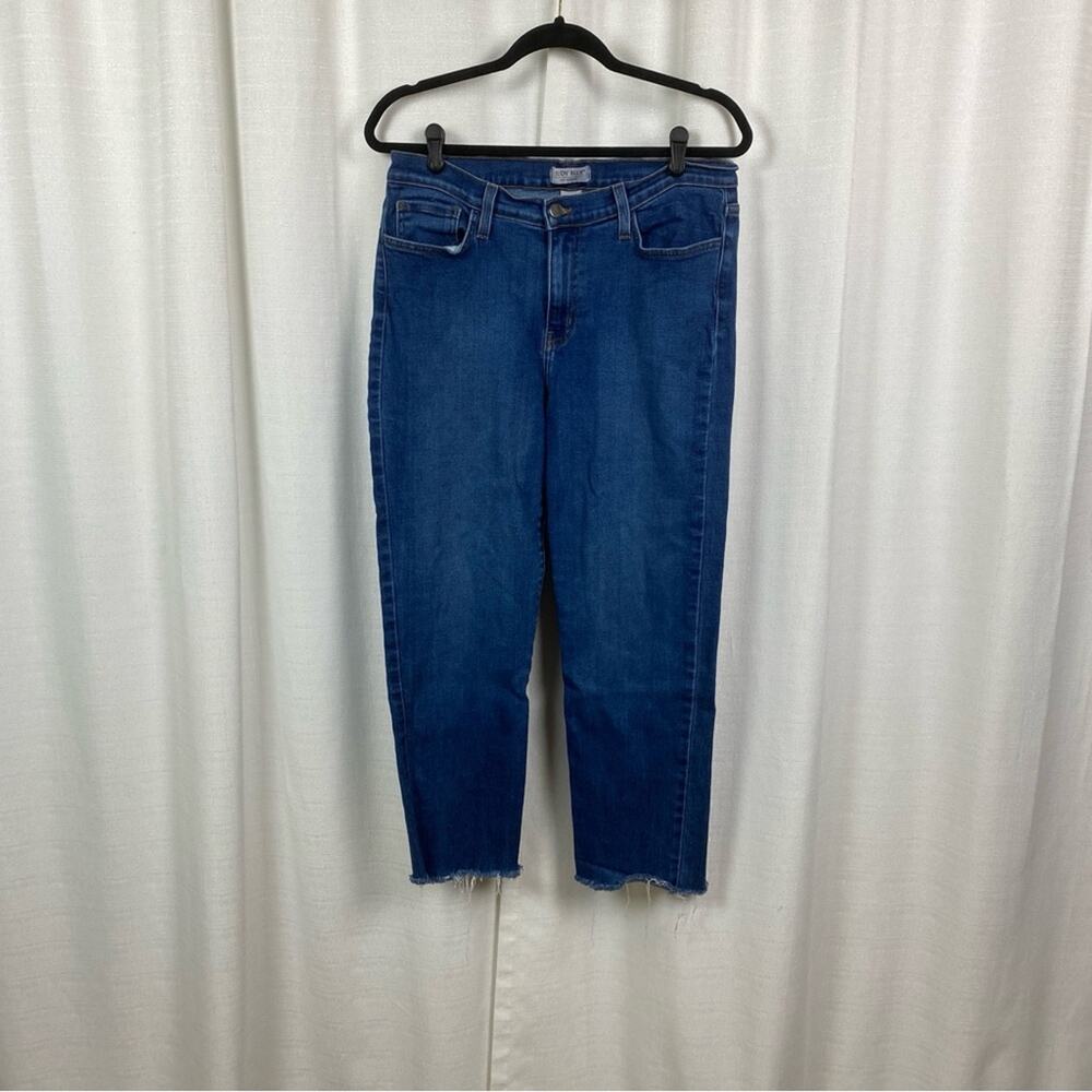 Judy Blue Medium Wash Straight Leg Raw Hem Crop Jeans Sz.15/32